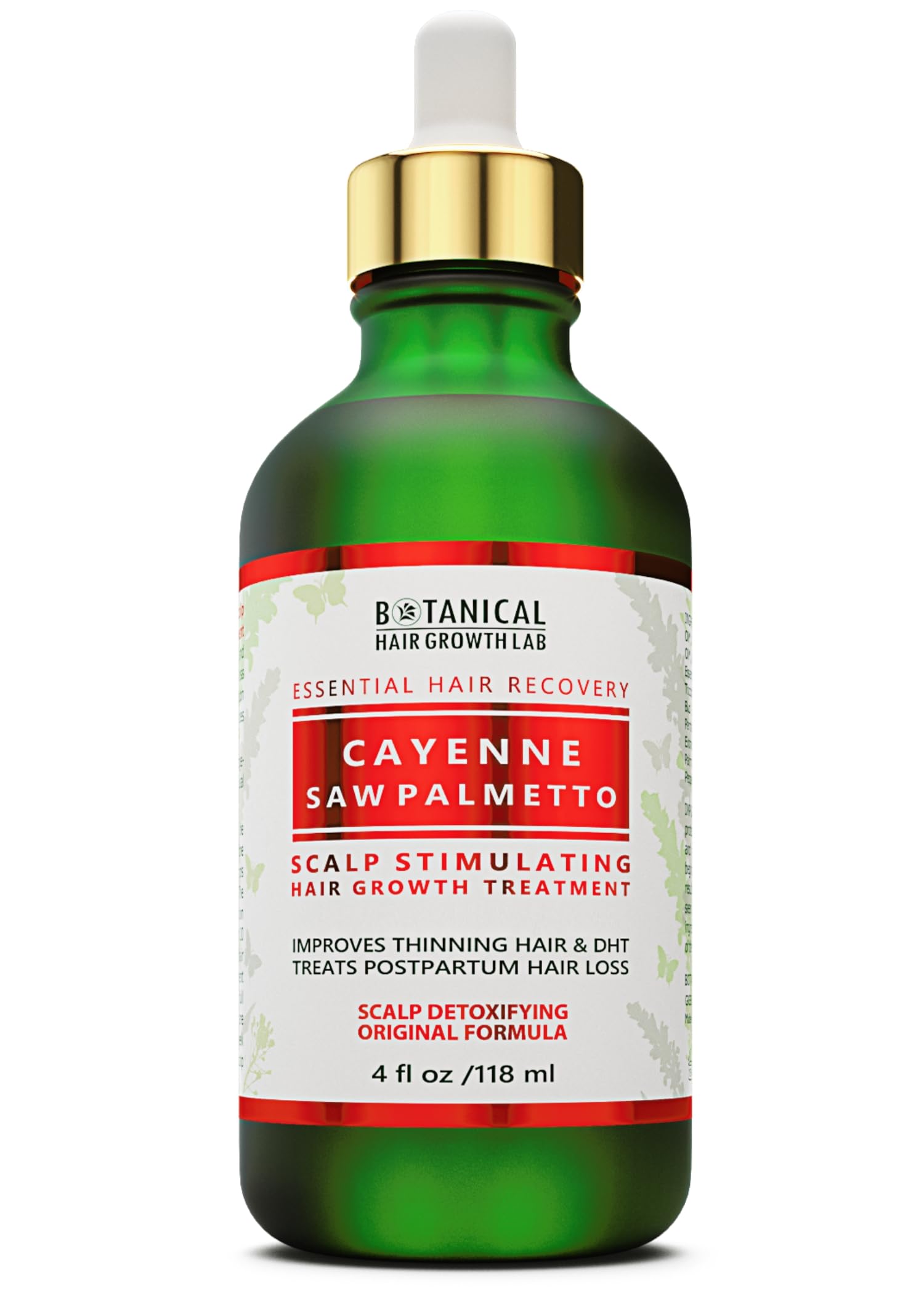 Anti Hair Loss Scalp Treatment DHT Blocker Cayenne - Saw Palmetto Hair Growth Botanical Pre-shampoo Organic Hair Growth Oil For Hair Thinning Prevention Postpartum Alopecia 4 Fl Oz
